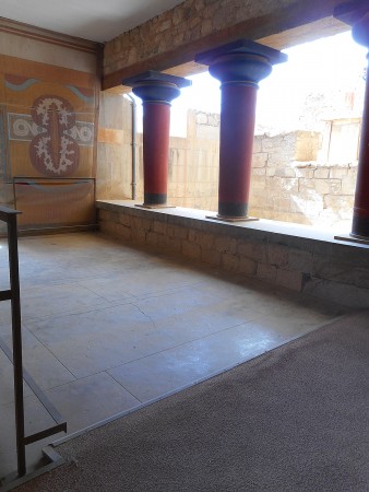 Collonade at Knossos Palace Crete