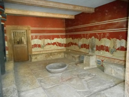 Throne room at Knossos Palace Crete