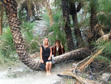 Geni Morrow makes a hobbit in the Palm Forest.