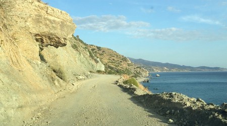 The one lane southern road from Preveli Beach.