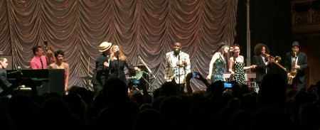 Postmodern Jukebox on stage at Palac Lucerna in Prague